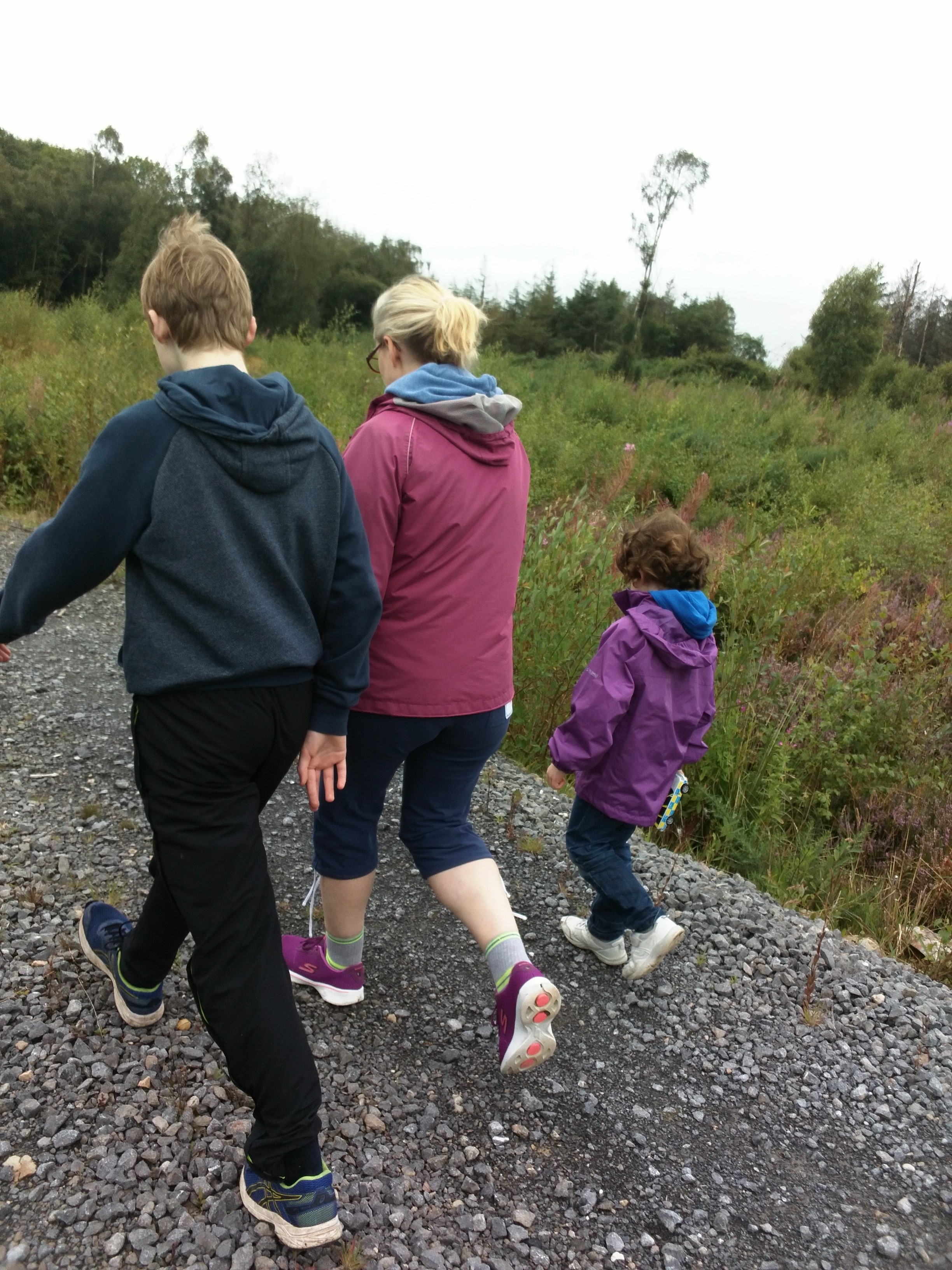 3 folks walking